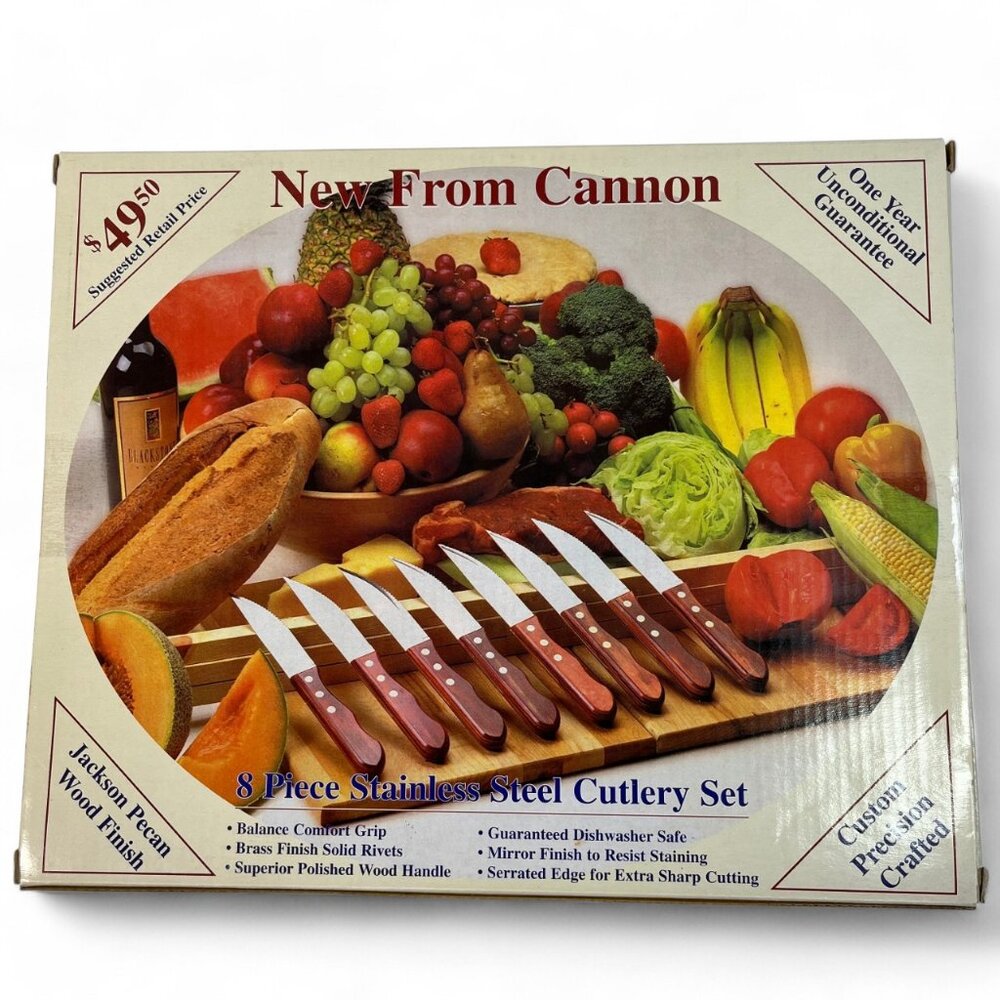 Canon 8 Piece Professional Porter House Stainless Steel Cutlery Set Brown NEW